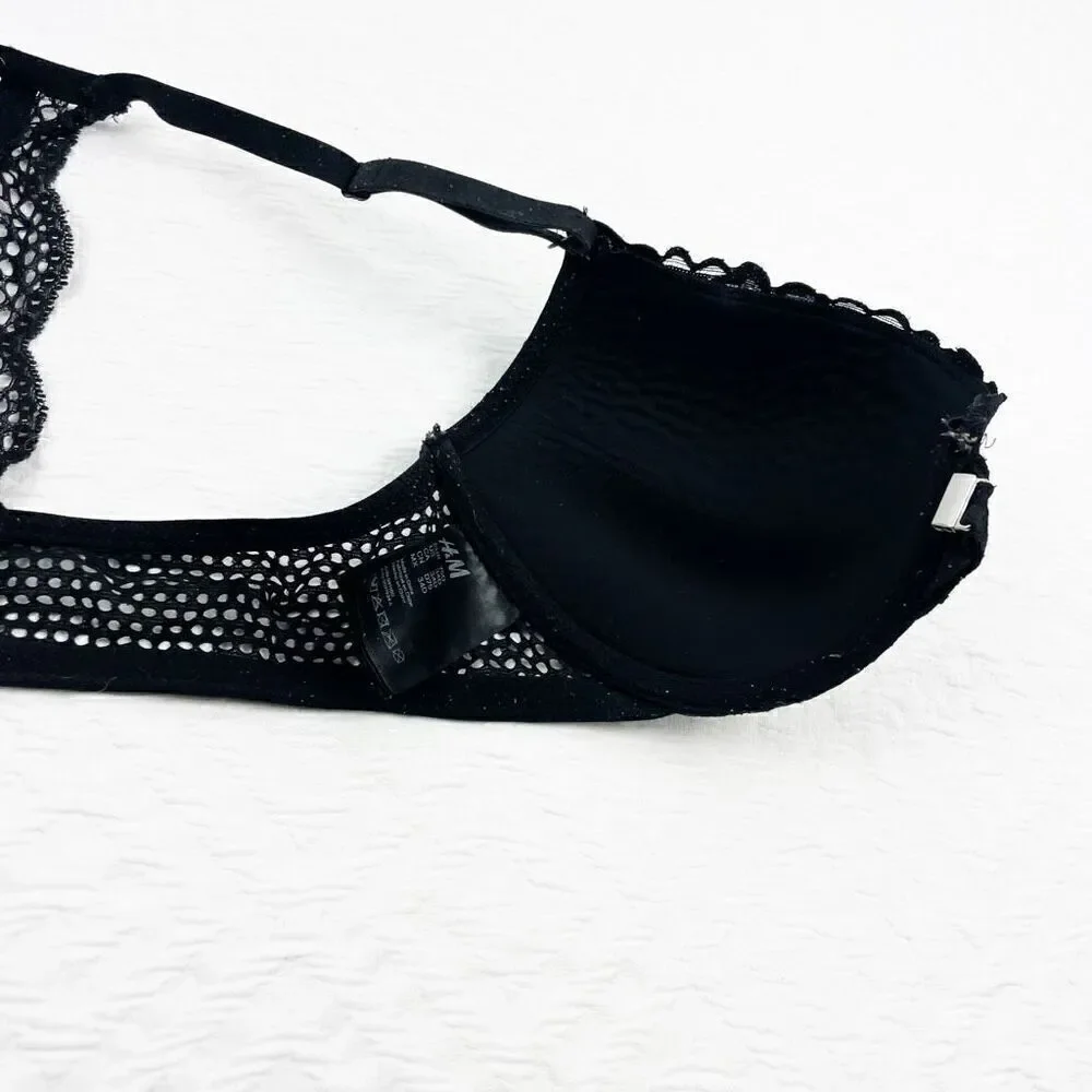 BUY 1 GET 1 FREE H&M 34D front close black lace bra
